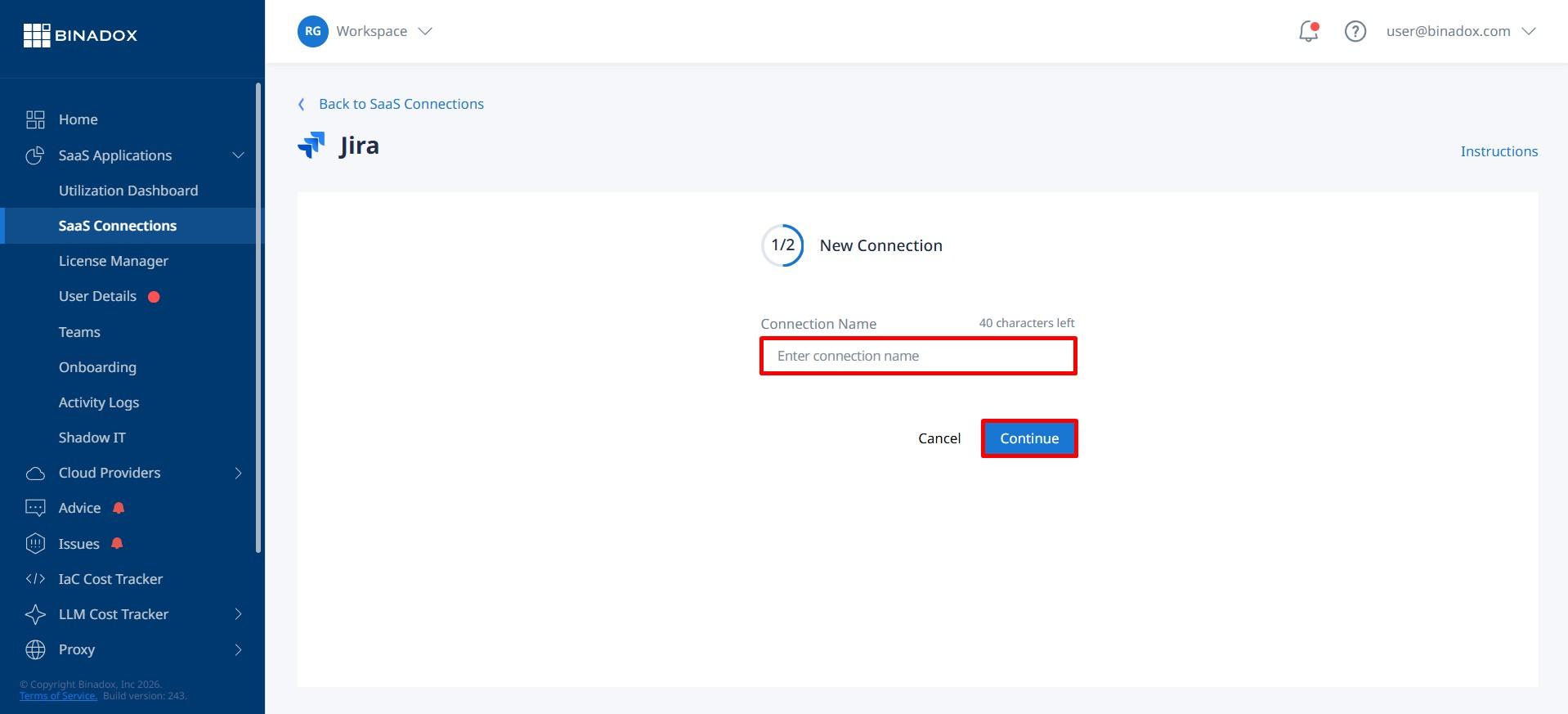 Connection name Jira