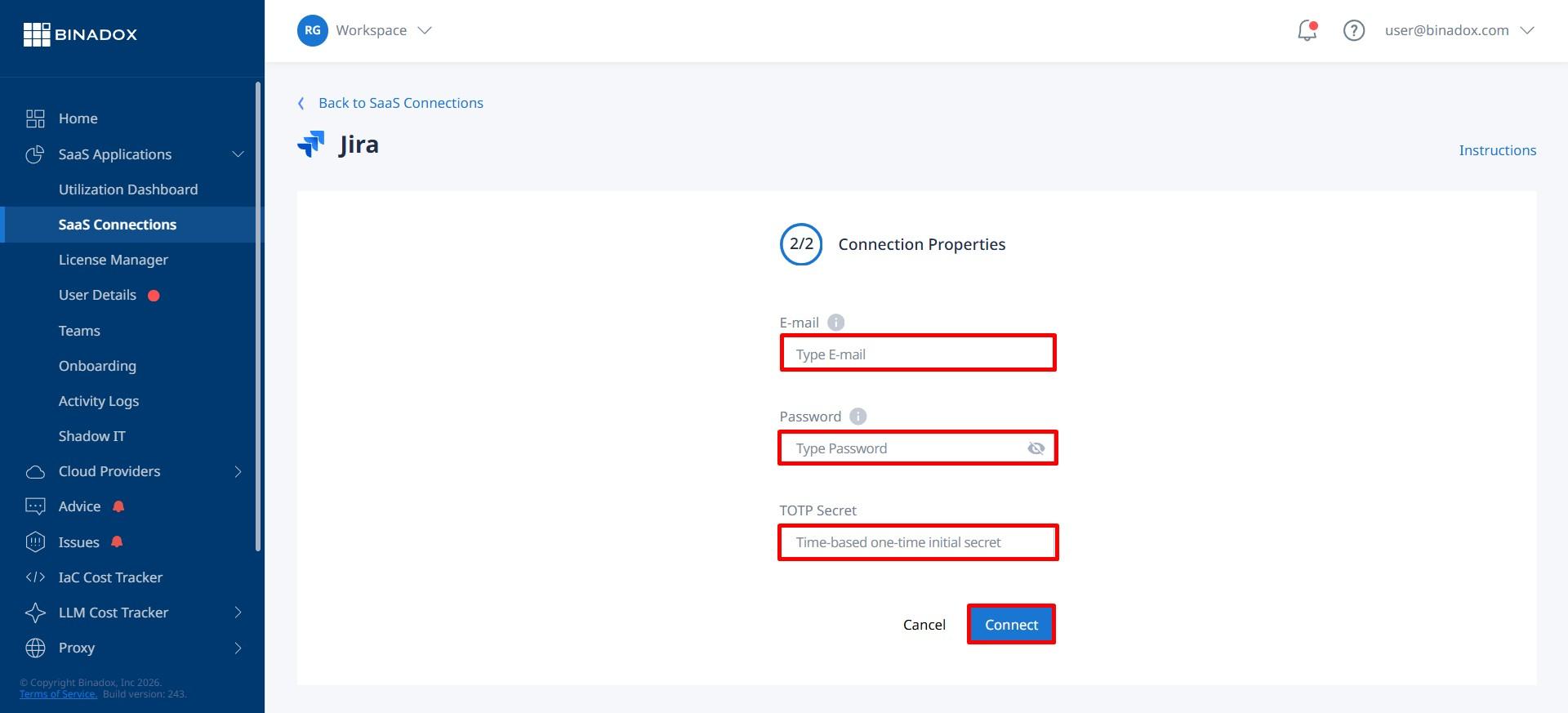 Connection properties