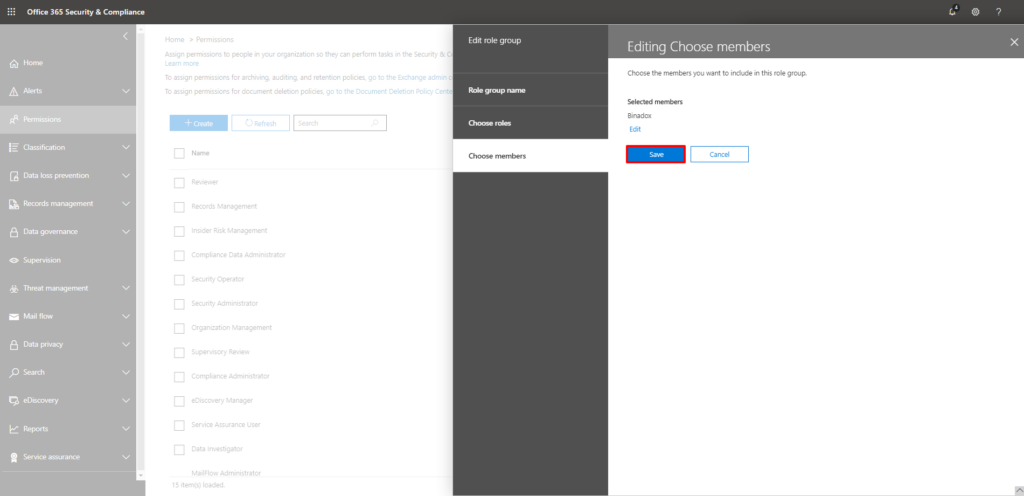 Save User Permissions Office365