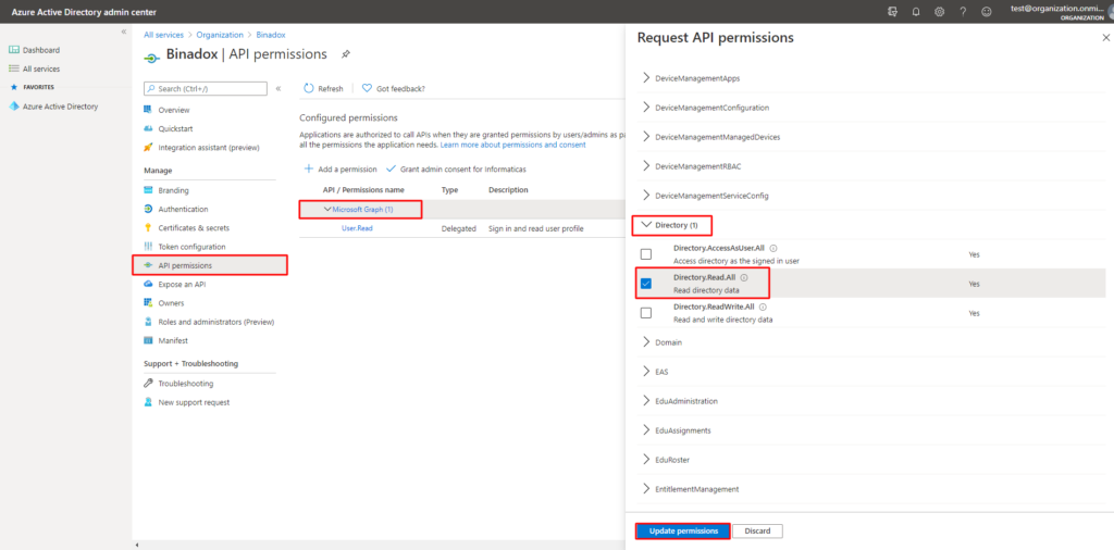 Permissions Office365