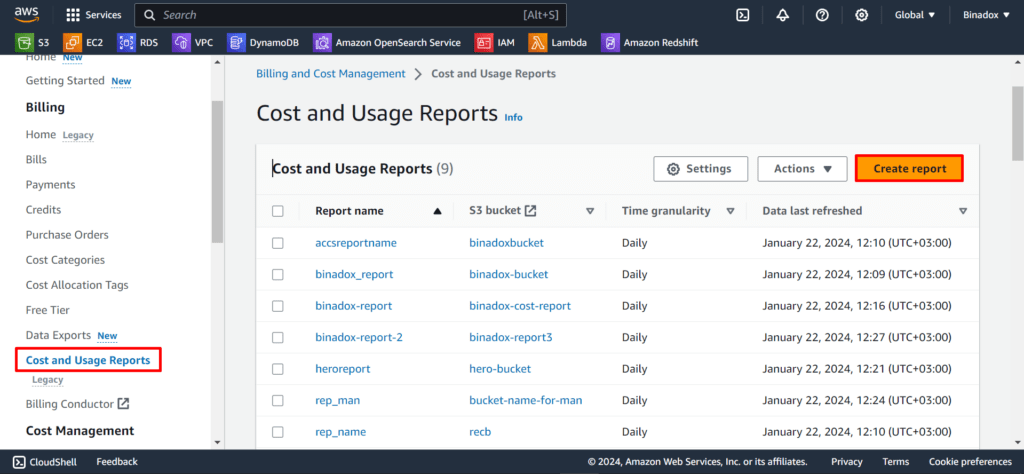 Cost and Usage Reports