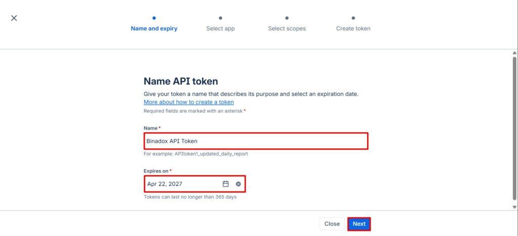 Name API token