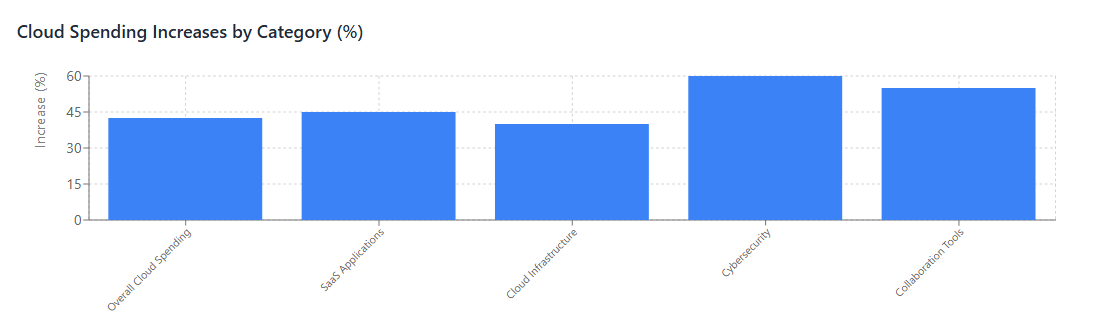 Cloud Spending Increases by Category (%)