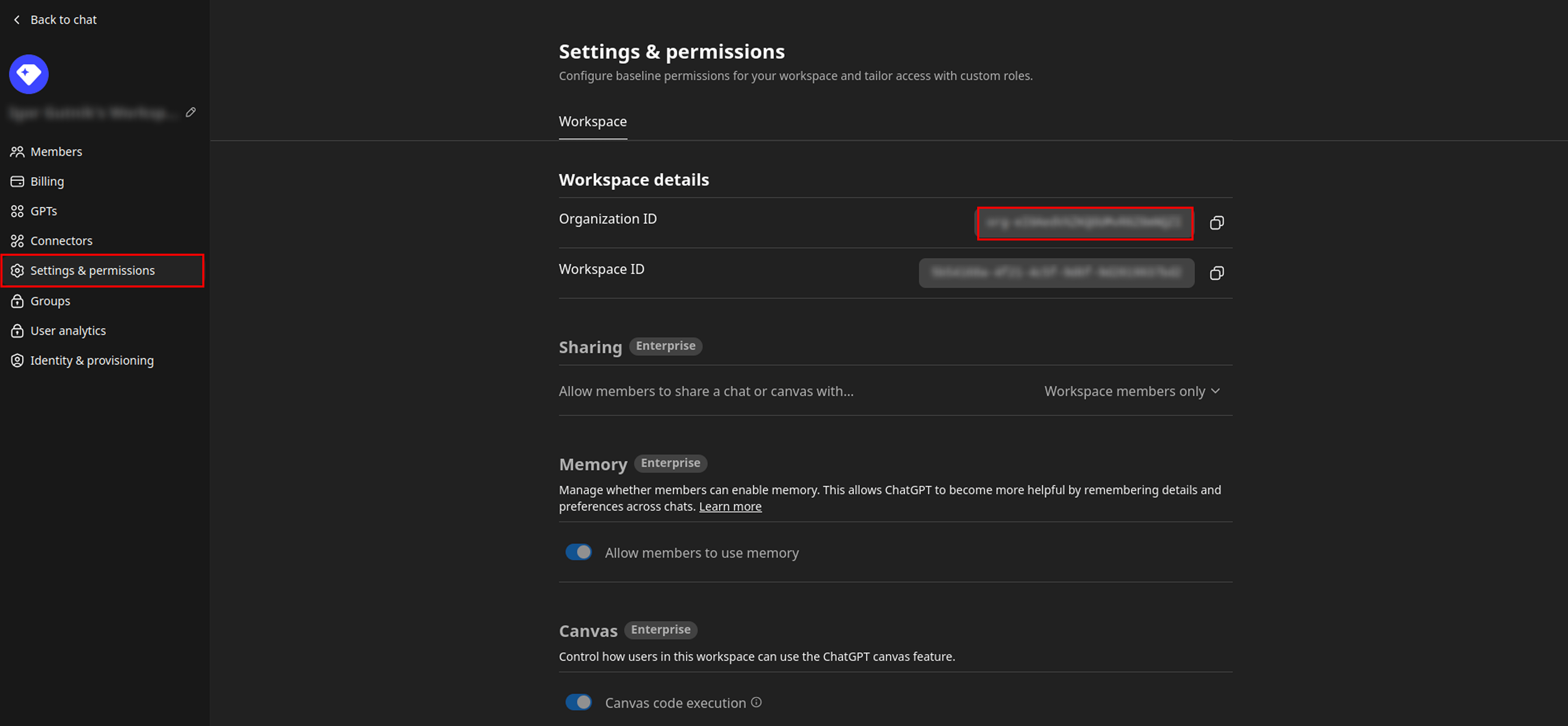 Settings & permissions