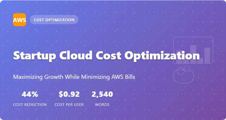 Startup Cloud Cost Optimization