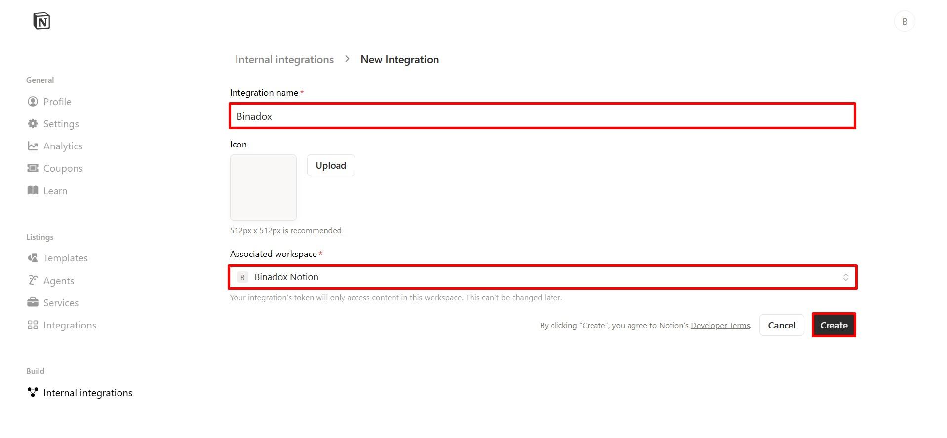 New integration form