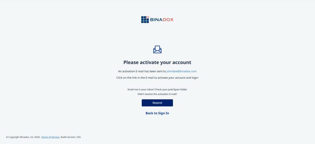 Please activate your account