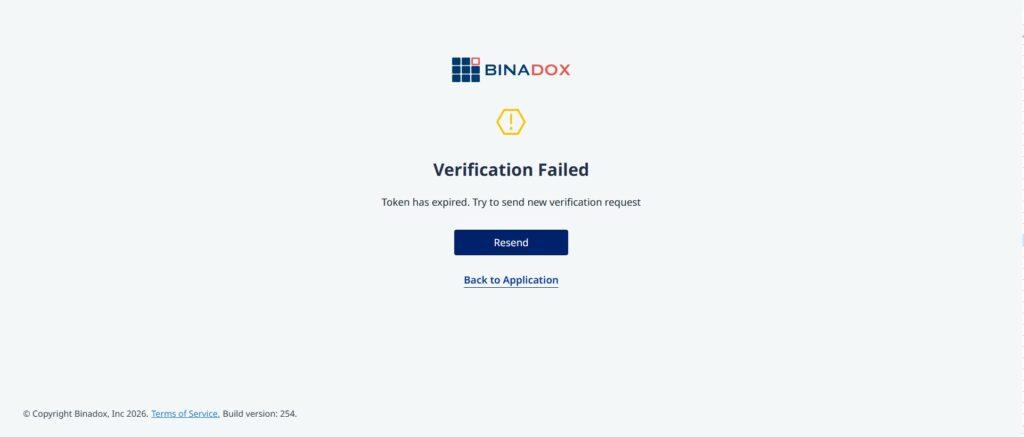 Verification failed