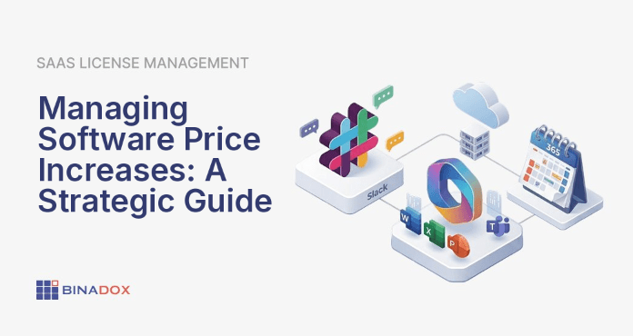 A business leader strategically managing software price increases, using a compass to navigate a complex financial landscape with rising cost graphs. This visual metaphor emphasizes proactive planning and control over unexpected budget hikes, ensuring sustainable software investments for the organization.