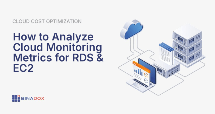A comprehensive digital dashboard visualizing key cloud monitoring metrics for AWS EC2 instances and RDS databases, showcasing performance graphs, resource utilization, and potential bottlenecks, emphasizing the importance of data analysis for system health.
