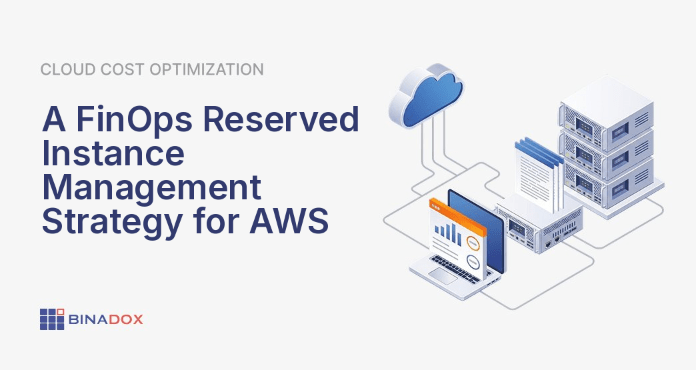 A comprehensive reserved instance management strategy diagram showing a layered approach to cloud cost optimization. The base layer represents stable, predictable workloads covered by Reserved Instances, offering maximum discounts. Above it, a more flexible layer signifies Savings Plans for variable usage, and the top layer depicts On-Demand instances for transient needs. The diagram includes data analytics, FinOps KPIs, and cost allocation symbols, illustrating a strategic framework for financial accountability in AWS cloud spend.