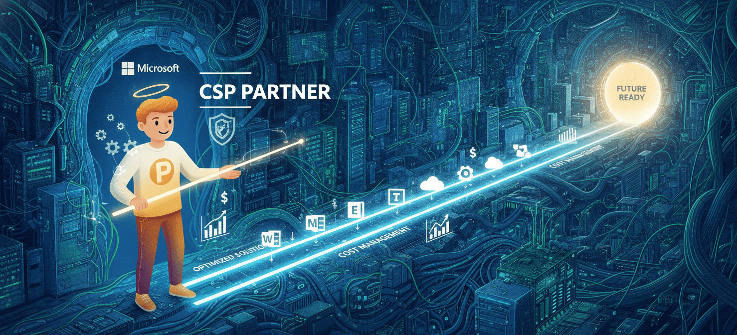 A conceptual illustration showing a guiding hand simplifying a complex maze of licensing options, symbolizing how a Cloud Solution Provider (CSP) partner can help businesses navigate the intricacies of Microsoft 365 licensing and optimize costs.