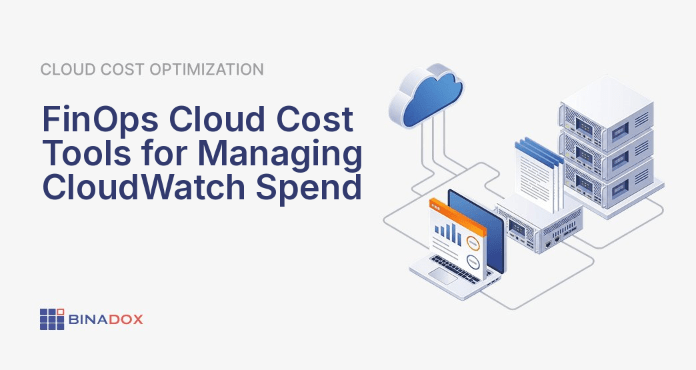A detailed FinOps dashboard, labeled "FinOps Cloud Cost Tools," centralizing cloud cost data from various AWS services like CloudWatch logs, metrics, and alarms. The dashboard displays real-time cost allocation, optimization opportunities, and showback reports, providing FinOps leads and cost analysts with actionable insights to manage and reduce their cloud spend effectively. This visual represents how dedicated finops cloud cost tools bring order and clarity to complex cloud financial data.