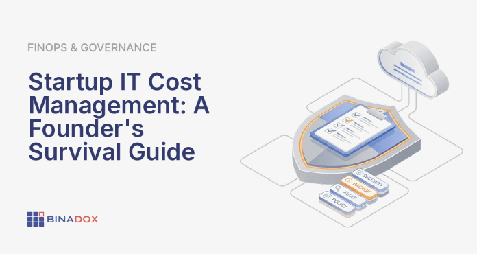 A founder or CTO strategically managing resources to extend their startup's runway, symbolizing effective startup IT cost management. The image depicts a lean, agile approach to technology spending, avoiding common pitfalls like SaaS waste and cloud overspend to ensure the company reaches product-market fit.