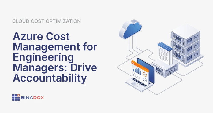 An engineering manager strategically reviews a holographic dashboard displaying real-time Azure cost management data, connecting architectural decisions and code changes to their financial impact. This visual representation emphasizes the manager's role in driving accountability and ownership over cloud spend within their team.