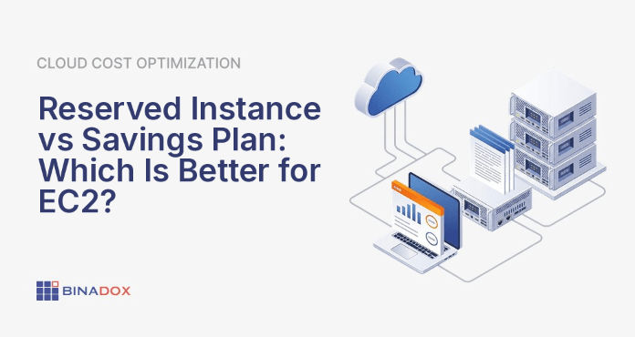 An illustration comparing reserved instance vs savings plan, showing Reserved Instances as a rigid, deeply rooted tree offering high, specific discounts, and Savings Plans as a flexible river covering broad usage with consistent savings. This visual metaphor highlights the trade-off between specificity for maximum savings and flexibility for adaptable cloud cost management.