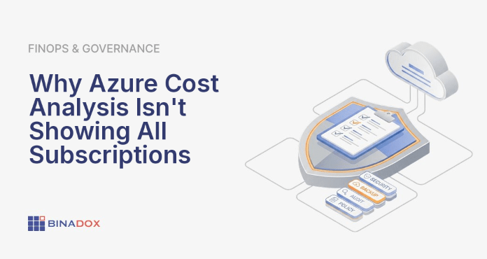 An illustration depicting the common problem where Azure cost analysis not showing all subscriptions, symbolized by a fragmented and incomplete pie chart of cloud expenses, with a user looking puzzled at their screen.