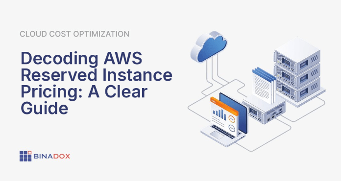 An illustration depicting the process of decoding AWS Reserved Instance pricing, showing a complex cloud bill being simplified into clear, cost-saving figures, emphasizing how committing to RIs can significantly reduce operational expenses for predictable workloads.