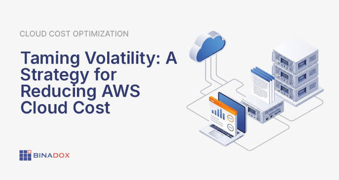 An illustration showing a chaotic, volatile graph of cloud costs being tamed and brought under control by strategic financial management, symbolizing the process of reducing AWS cloud cost through proactive measures and smart optimization.