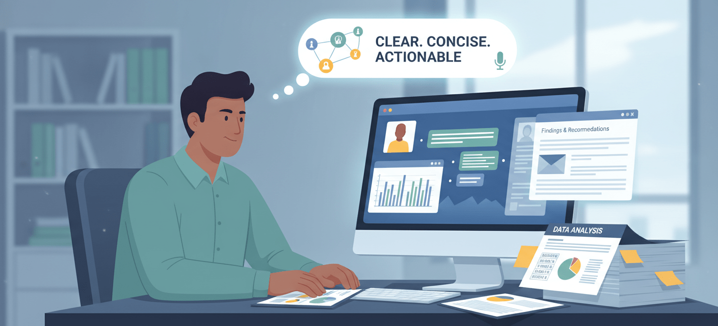 An illustration showing a user preparing to contact support, with reports and data visible on their desk and computer screen, emphasizing the importance of specific evidence and clear communication when addressing payment processing issues.
