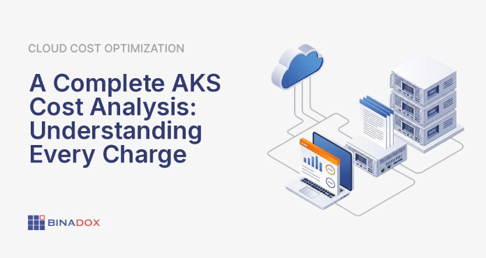 An infographic illustrating a comprehensive aks cost analysis, breaking down the total expenses for Azure Kubernetes Service into key components like compute, networking, storage, and associated services, showing how each contributes to the overall cloud budget.
