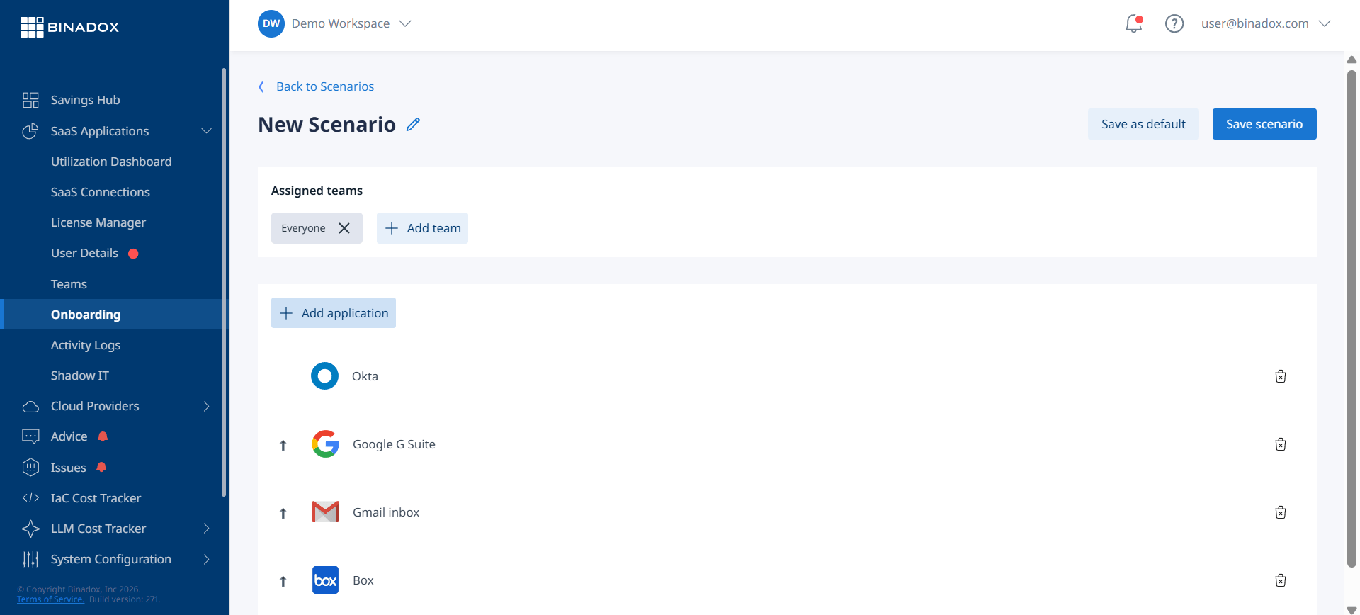 Screenshot of the Binadox platform showing an automated policy for Microsoft 365 license management. The policy is configured to reclaim licenses from inactive users after a set period, demonstrating how automation can sustain cost optimization efforts and ensure continuous efficiency.
