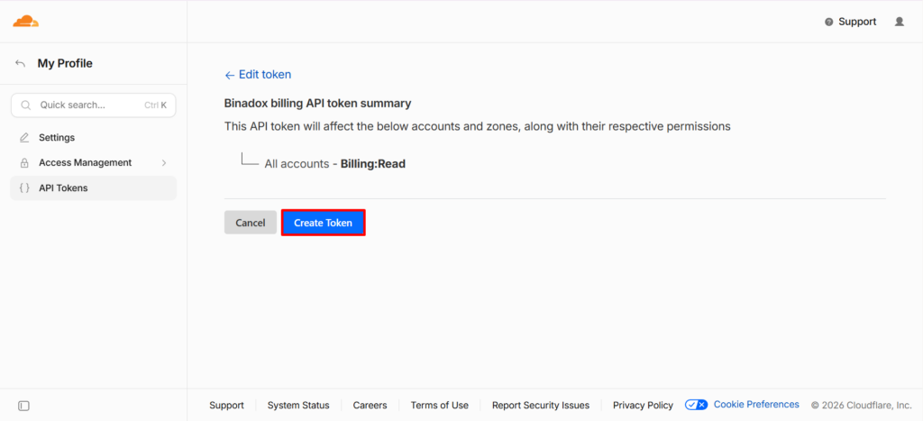 Create token