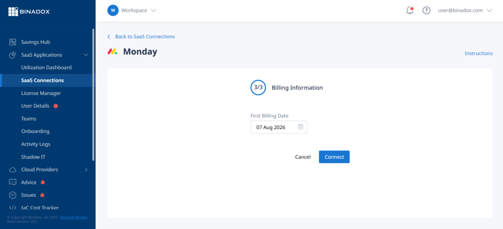 First billing date