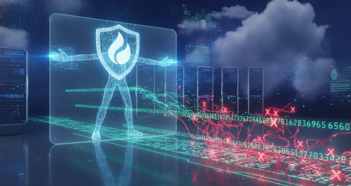 A digital gatekeeper, represented by a stylized firewall, stands before a cloud data center, enforcing ip safelisting. It meticulously scans incoming network connections, allowing only trusted, glowing green IP addresses to pass through a secure digital barrier, while blocking all unauthorized red connections. The image symbolizes robust, controlled access to sensitive cloud infrastructure.